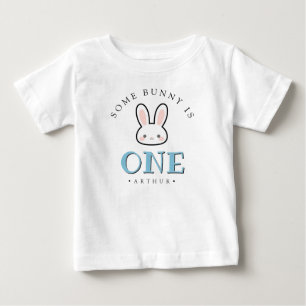 Camiseta Para Bebê Coelho de aniversário personalizado rosto de coelh
