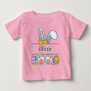 Camiseta Para Bebê Coelho de Páscoa Olivia