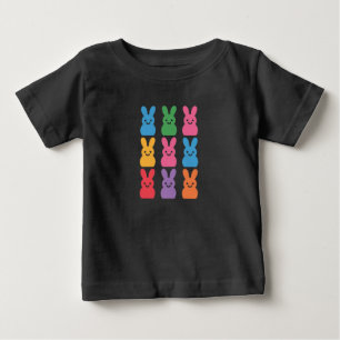 Camiseta Para Bebê Coelho de Páscoa Ovos Xadrez Leopardo