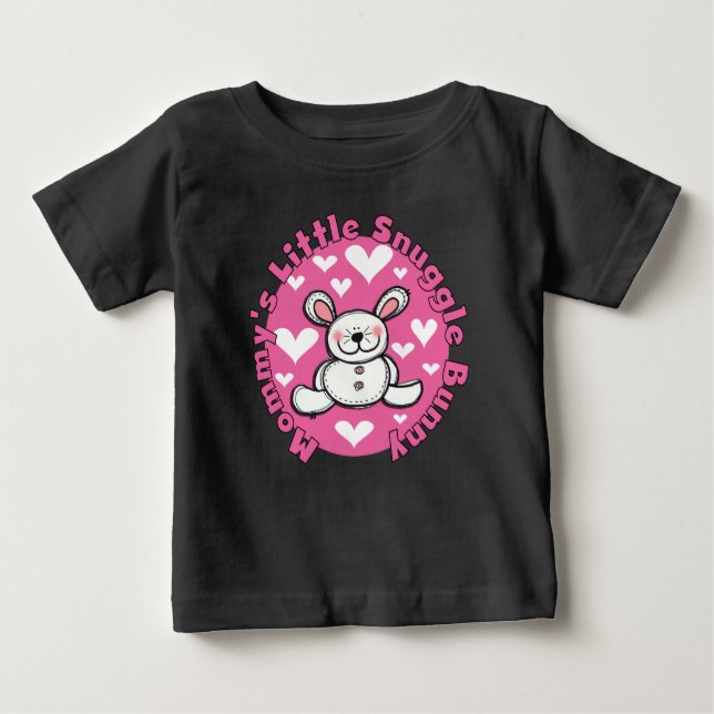 Camiseta Para Bebê Coelho do Snuggle da mamã pouco (Frente)