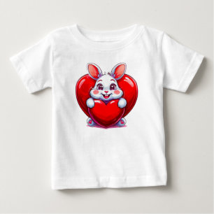Camiseta Para Bebê Coelho em estilo de desenho animado