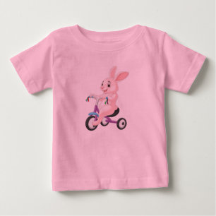 Camiseta Para Bebê Coelho Fofo De Triciclo Bebê