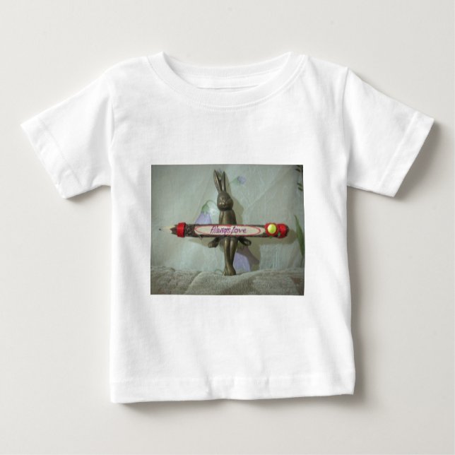 Camiseta Para Bebê Coelho Inspirador: Impressão de Arte de Sinais Sem (Frente)