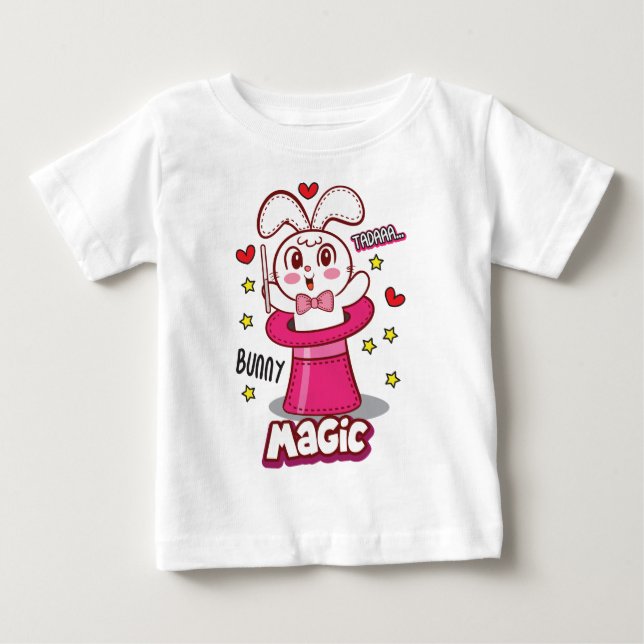 Camiseta Para Bebê Coelho mágico (Frente)