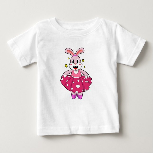 Camiseta Para Bebê Coelho na dança do Balé (Frente)