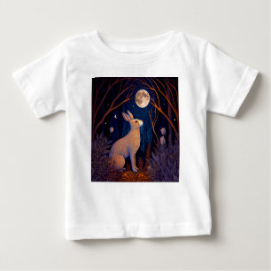 Camiseta Para Bebê Coelho na Lua