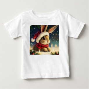 Camiseta Para Bebê Coelho Natal 4
