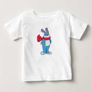 Camiseta Para Bebê Coelho no inverno com Scarf