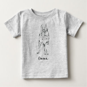 Camiseta Para Bebê Coelho Selvagem de Compras / Nome personalizado do