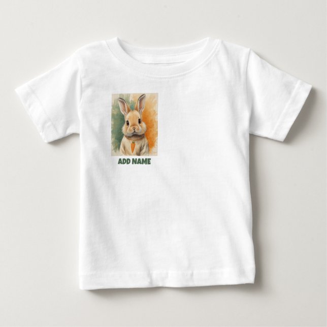 Camiseta Para Bebê Coelho Sonhos de Cenoura (Frente)