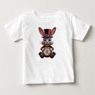 CAMISETA PARA BEBÊ COELHO STEAMPUNK