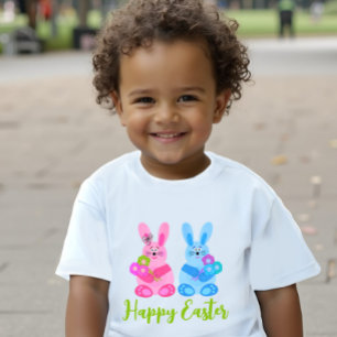 Camiseta Para Bebê Coelhos bonitos