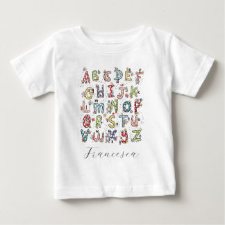 Camiseta Para Bebê Coelhos do Alfabeto, Borboletas, Fadas & Flores