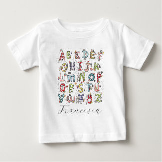 Camiseta Para Bebê Coelhos do Alfabeto, Borboletas, Fadas & Flores 