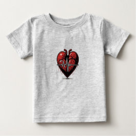 Camiseta Para Bebê Cœur Anatomique avec Battement de Vie 