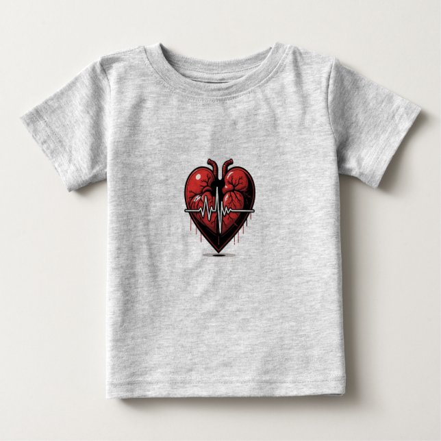 Camiseta Para Bebê Cœur Anatomique avec Battement de Vie  (Frente)