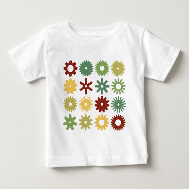 Camiseta Para Bebê Cogs - Cores 03 (Frente)