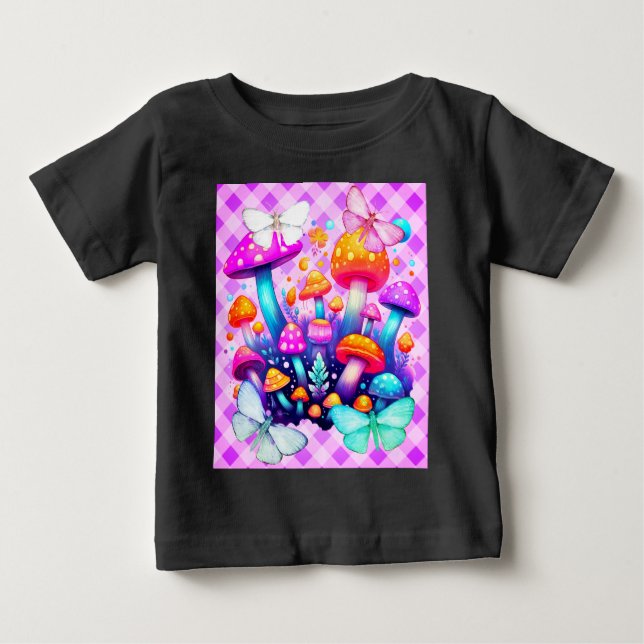Camiseta Para Bebê cogumelo (Frente)