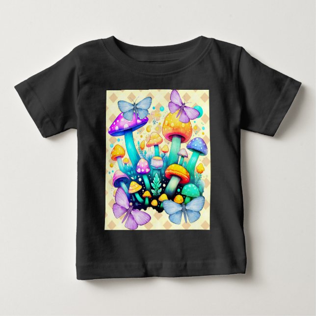 Camiseta Para Bebê cogumelo (Frente)