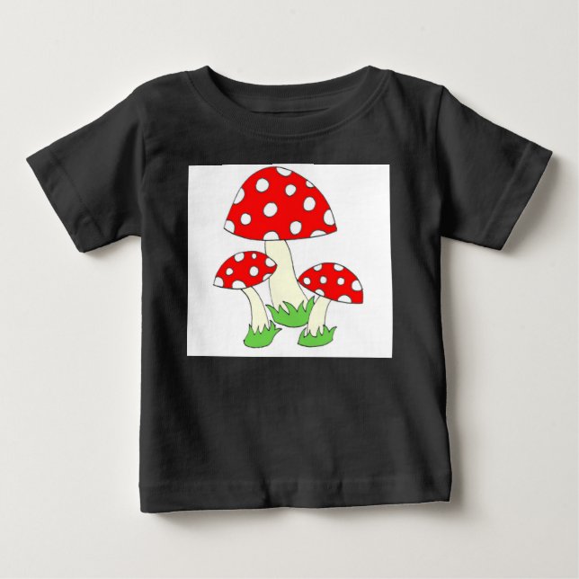 Camiseta Para Bebê Cogumelo bolinhas (Frente)