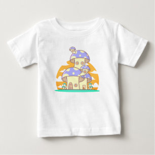 Camiseta Para Bebê Cogumelo, Casa, Porta