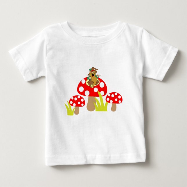 Camiseta Para Bebê Cogumelos (Frente)