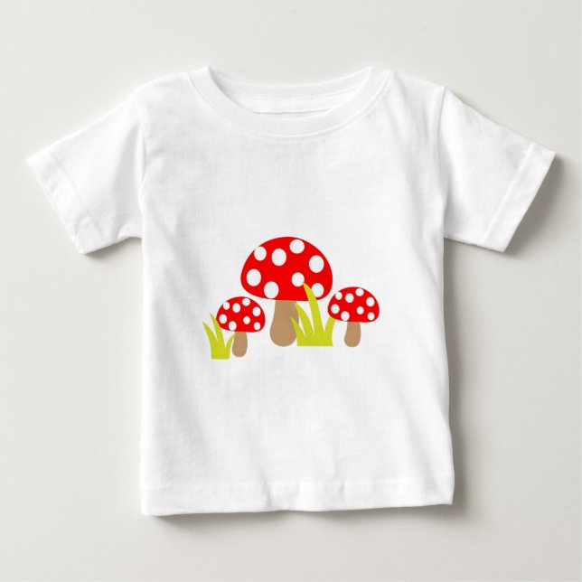 Camiseta Para Bebê Cogumelos (Frente)