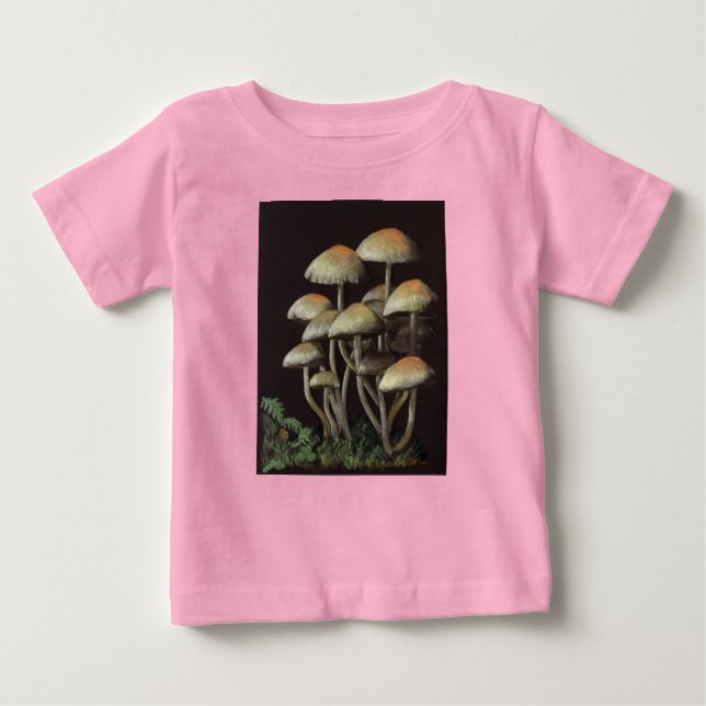Camiseta Para Bebê Cogumelos (Frente)