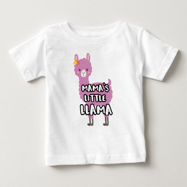 Camiseta Para Bebê Coincidência Mãe Filha Mamas Pequeno Lama (Frente)