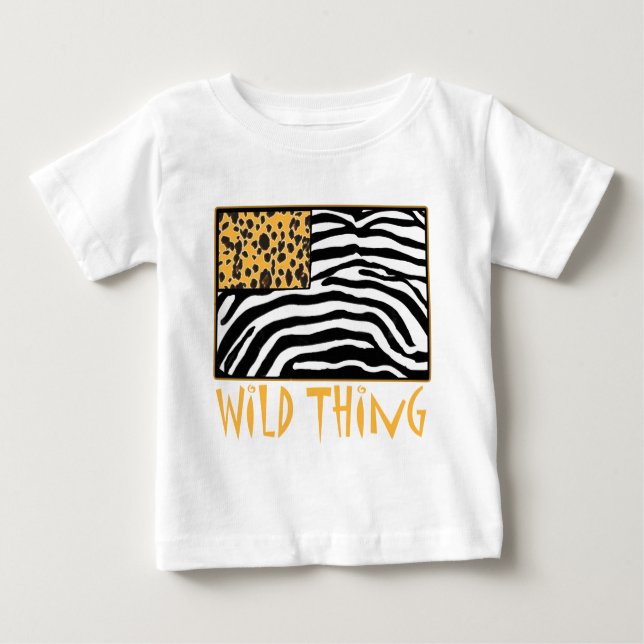 Camiseta Para Bebê Coisa selvagem! Design animal legal do impressão (Frente)