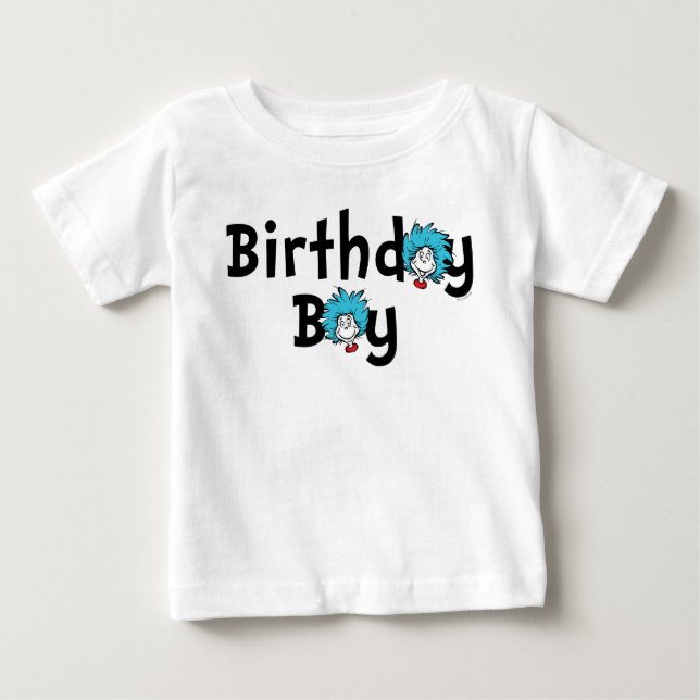 Camiseta Para Bebê Coisa Um Aniversário de Duas Gêmeas | Aniversário (Frente)