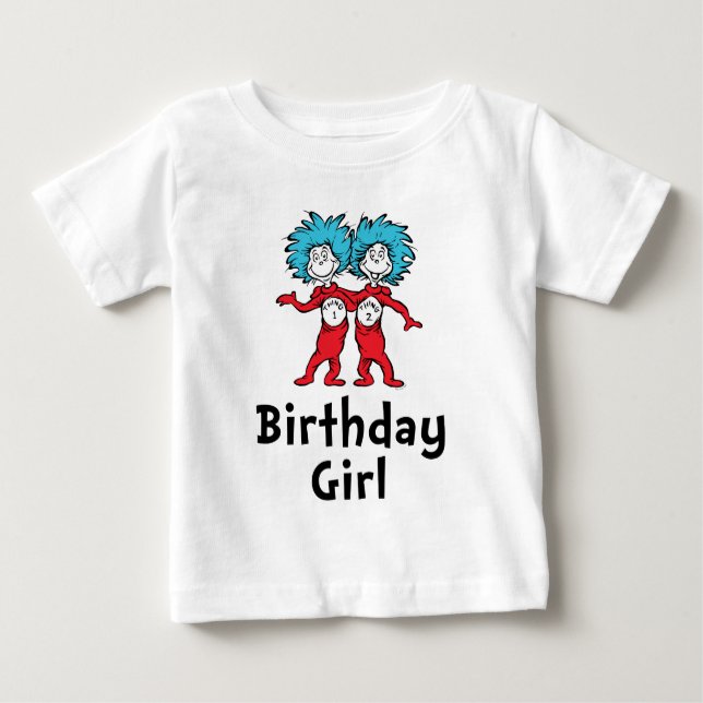 Camiseta Para Bebê Coisa Um Aniversário de Duas Gêmeas | Rapariga de  (Frente)