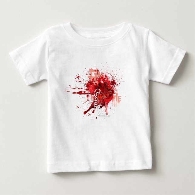 Camiseta Para Bebê Colagem de Corpos de Lanterna Vermelha (Frente)