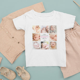Camiseta Para Bebê Colagem de Fotografias do Dia de as mães 1rua