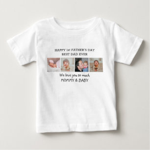 Camiseta Para Bebê Colagem de fotos do Pai 4 de 1rua feliz