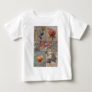 Camiseta Para Bebê Colagem de rosa Hip