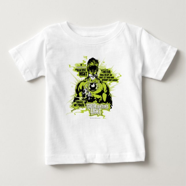 Camiseta Para Bebê Colagem de Texto Lanterna Verde - Cor (Frente)