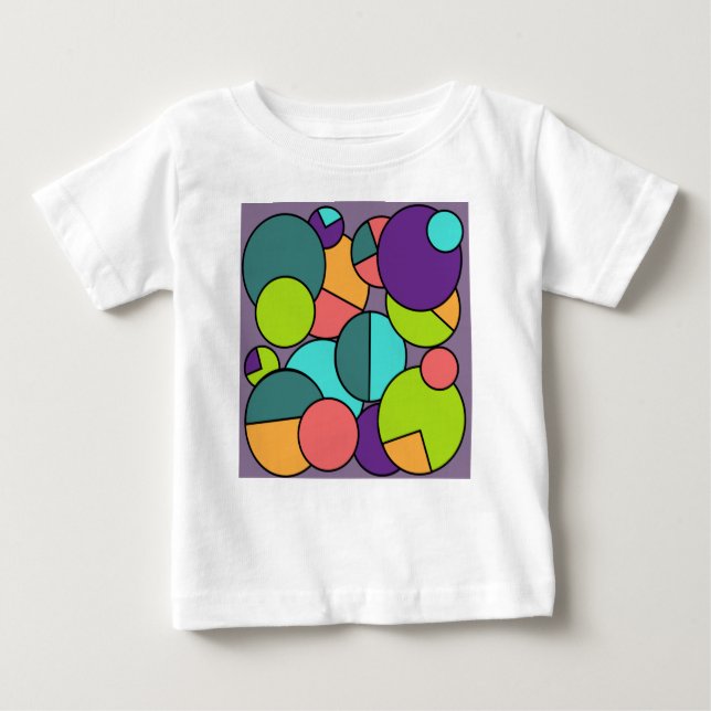 Camiseta Para Bebê Colagem do Círculo Moderno do Século médio (Frente)