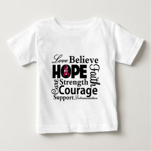 Camiseta Para Bebê Colagem do mieloma múltiplo da esperança