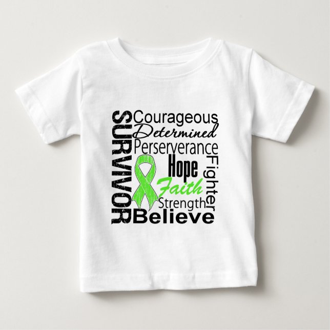 Camiseta Para Bebê Colagem do sobrevivente do linfoma (Frente)