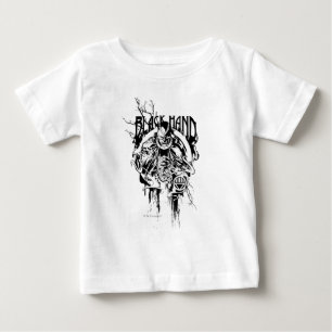 Camiseta Para Bebê Colagem gráfica da mão preta 0, preto e branco