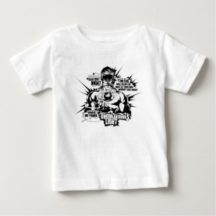 Camiseta Para Bebê Colagem verde do texto da lanterna