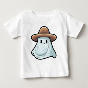 Camiseta Para Bebê Coleção Baby Boo Cowboy Ghost Halloween