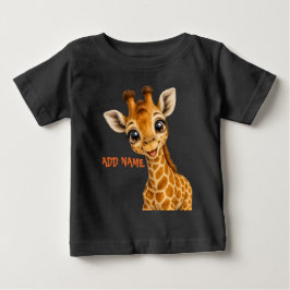 Camiseta Para Bebê Coleção de Bebê Animal Ativo Fofo Girafa