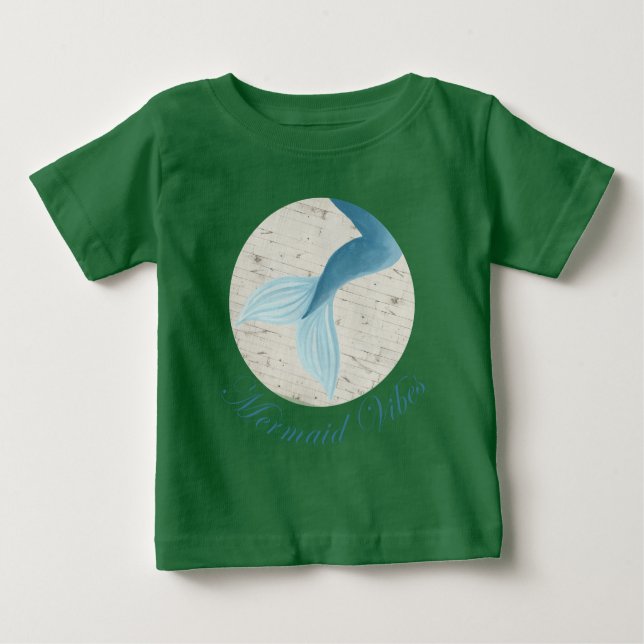 Camiseta Para Bebê Coleção de Sereias Pintada (Frente)