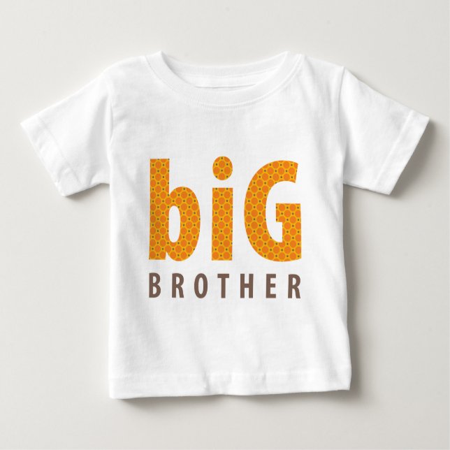 Camiseta Para Bebê COLEÇÃO DE SIBLINGS - irmão mais velho {laranja} (Frente)
