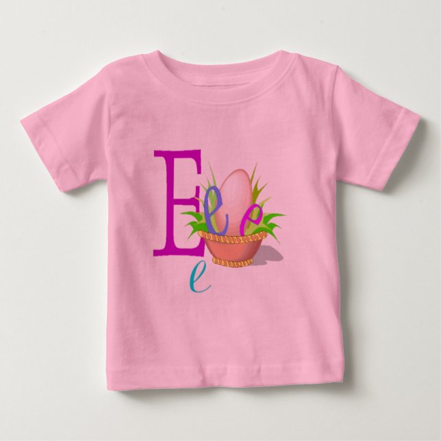 Camiseta Para Bebê Coleção E - Monograma (Frente)