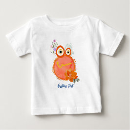 Camiseta Para Bebê Coleção Garotinhos Fofos Laranja com Texto Persona