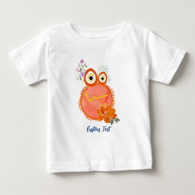 Camiseta Para Bebê Coleção Garotinhos Lindos Laranja com Texto Person (Frente)