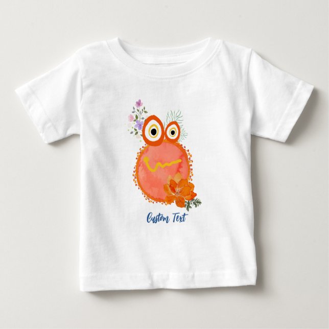 Camiseta Para Bebê Coleção Garotinhos Lindos Laranja Texto Personaliz (Frente)